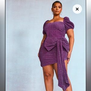 Fashion to Figure Pink/Purple Glitter Glow Bodycon Dress